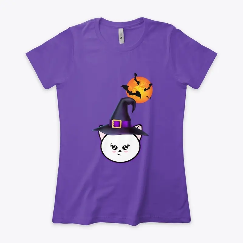 Cute Cat halloween moon