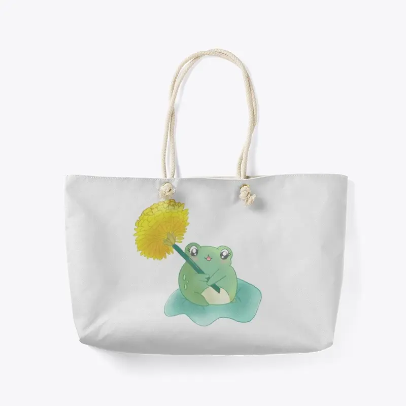 Kawaii frog with dandelion Artistic Cute